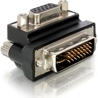DeLOCK DVI-A (24+5) - VGA (HD15) vinklet, sort