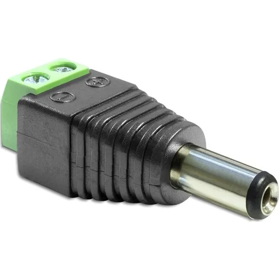 Delock DC-adapter 2,15,5 mm han  2-polet terminalblok (han)