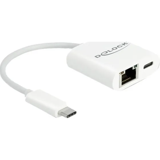 Delock USB-C 3.2 Gen 1 Gigabit LAN-adapter 10/100/1000 Mbps – hvid