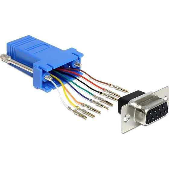 DeLOCK DB9 (9-pin) hun → RJ45 hun seriel adapter 0,05 m, sort