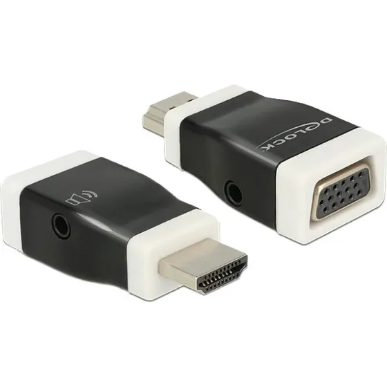 Delock HDMI-A han til VGA (HD-15) hun med lyd, sort