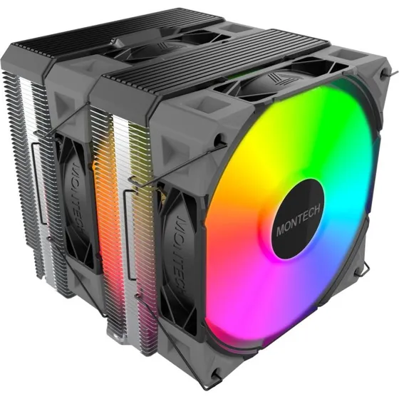 Montech NX600 ARGB 120mm dual-tower CPU-kler, sort