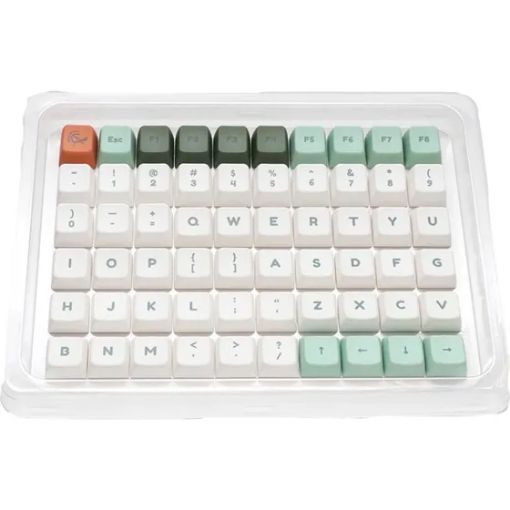 Ducky DCA132 PBT tastaturcaps st  hvid/mint/grn/koral