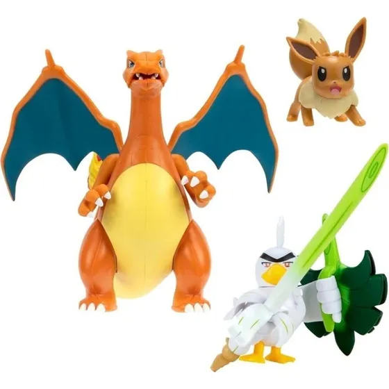 Pokémon Battle 3-pak – 2x5 cm + 1x7,5 cm bevægelig figur