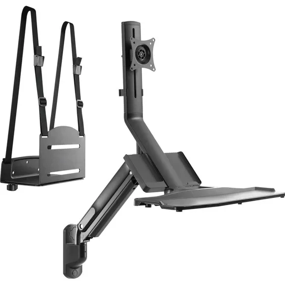 Maclean MC-838 vgbeslag (17"32") med gasfjeder, inkl. tastatur- & PC-holder