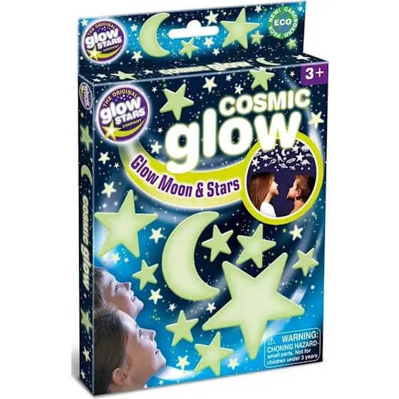 Brainstorm Cosmic Glow mne & stjerner, 20 stk (mne 6 cm)