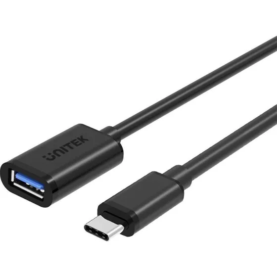 UNITEK USB-C til USB-A 3.2 Gen 1 kabeladapter 0,2 m, sort