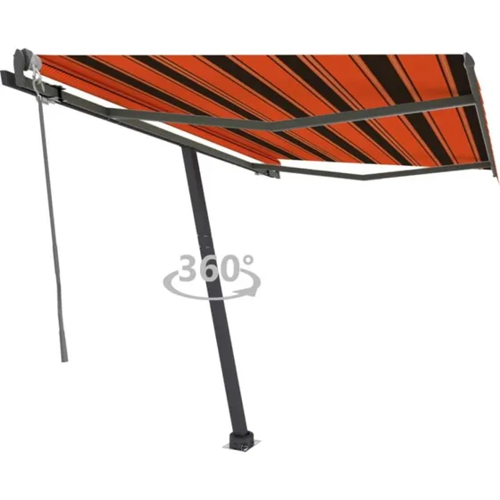 vidaXL fritstående markise 350x250 cm automatisk orange/brun