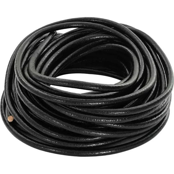 Lædersnor sort Ø4 mm x 5 m