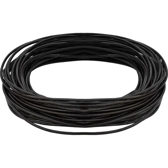 Mørk brun lædersnor Ø2 mm x 50 m