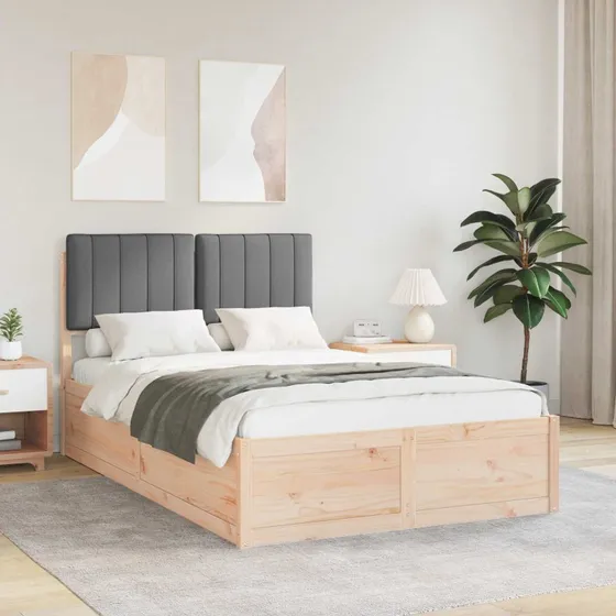 Sengestel 120x190 cm med polstret hovedgavl, mørkegrå