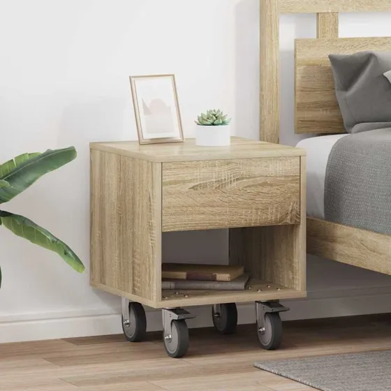 Sengebord 2 stk Sonoma eg 40,5 x 40 x 48 cm