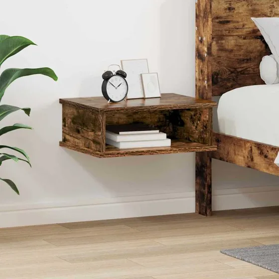 Sengebord Røget Eg 40x31x15 cm – Konstrueret Træ