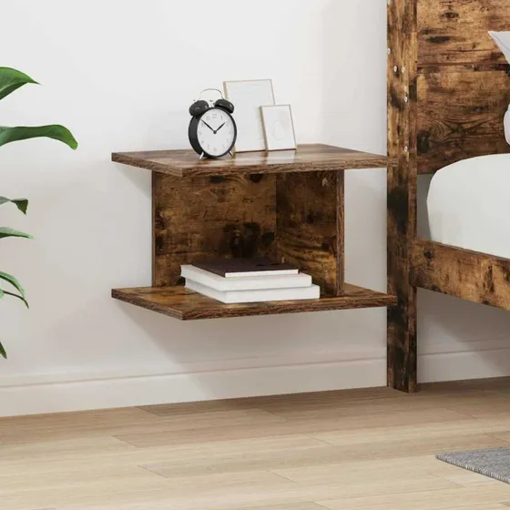 Sengebord Røget Eg 40x30x25 cm – Konstrueret Træ
