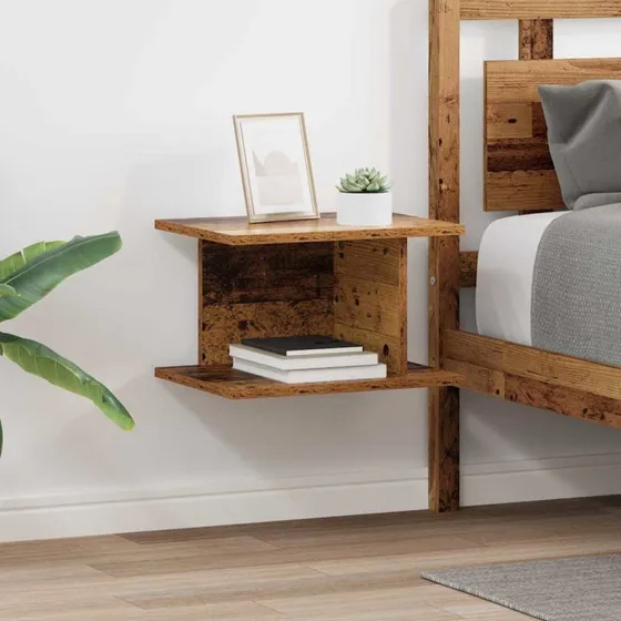 Sengebord 2 stk – Gammelt træ, 40×30×25 cm