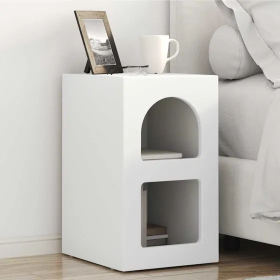 Sengebord 2 stk hvid 29,5x35x50 cm – konstrueret træ