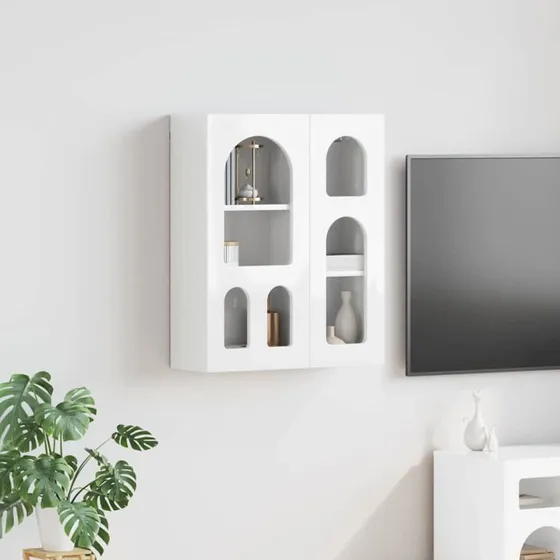 Hængeskab high gloss hvid 59x20x71,5 cm - Konstrueret træ