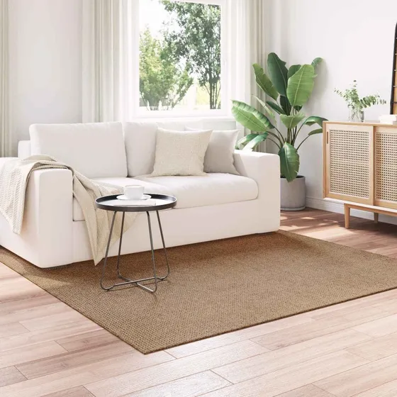 Områdetæppe Agira 120x120 cm – naturfarvet polyester