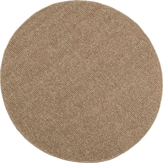 Rundt områdetæppe Agira Ø160 cm – naturfarvet polyester