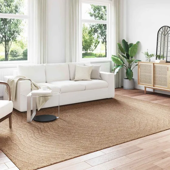 Områdetæppe Moiré natur 340x240 cm - polyester
