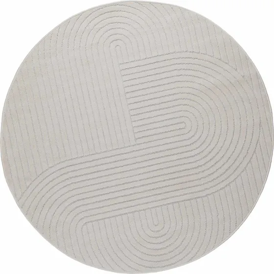 Rund områdetæppe PALMERAS Creme Ø200 cm – Polyester