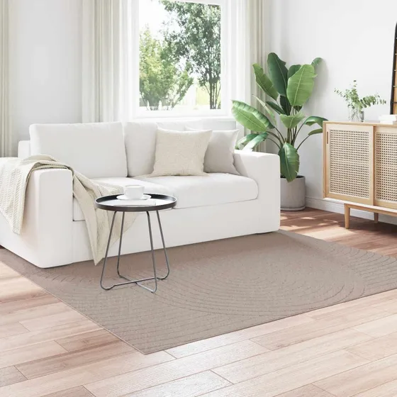 Områdetæppe PALMERAS 120x120 cm Beige – skridsikker