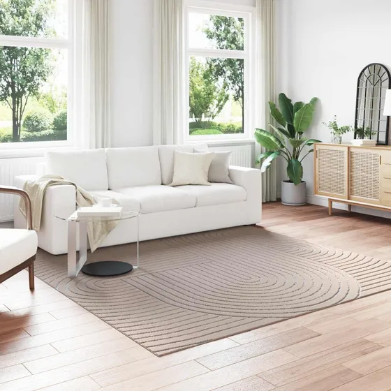 Områdetæppe Palmeras 240x240 cm Beige
