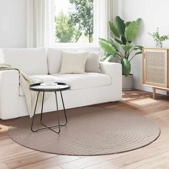 Rundt områdetæppe Palmeras Beige Ø200 cm