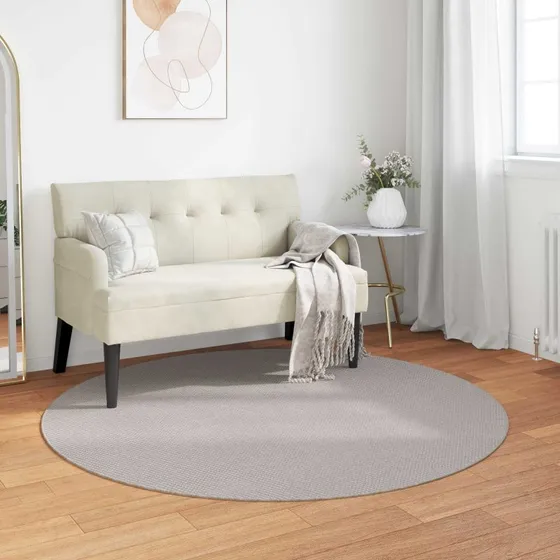 LUGO Rundt Områdetæppe Ø160 cm Creme
