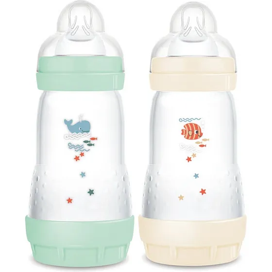 MAM Easy Start Anti-Colic 2-pak 2+ mdr Medium flow 2x260 ml (Mint/Cotton)