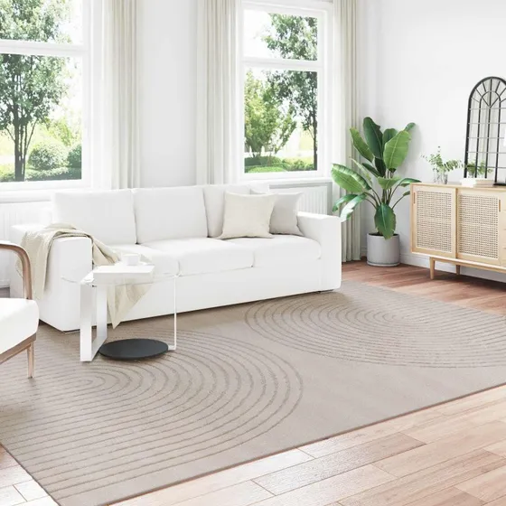 Områdetæppe GALATI Beige 340x240 cm – Polyester, Skridsikker