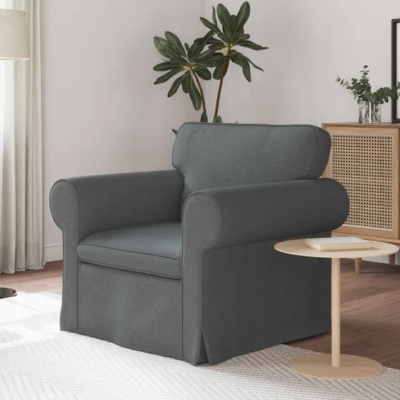 Moderne modulær sofa mørkegrå 215x82x80 cm - stof & metal