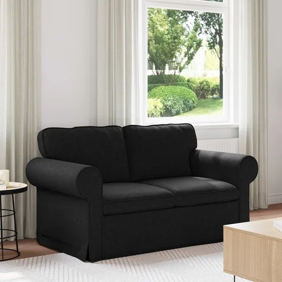 Moderne sort sofa - dybe sæder, modulært design
