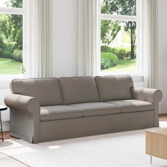Moderne gråbrun modulsofa 245x82x80 cm - stof/metal