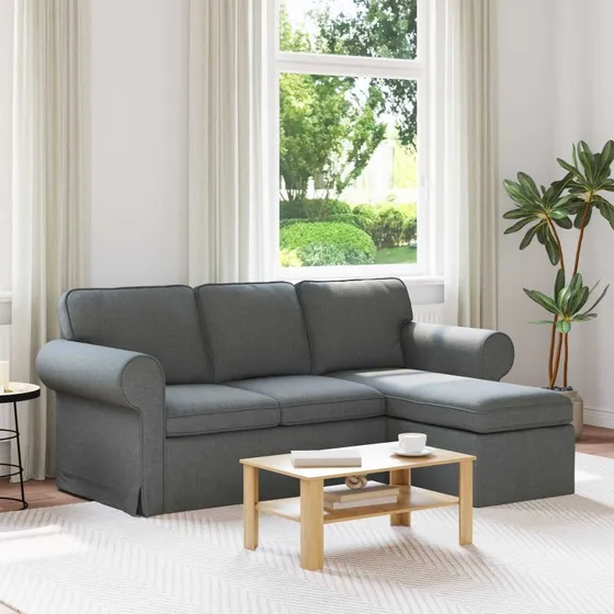 Mørkegrå moderne sofa 215x138x80 cm i stof og metal