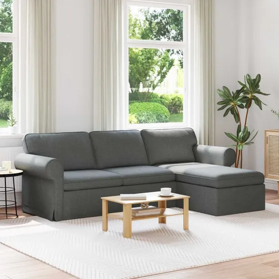 Mørkegrå modulsofa 215 x 138 x 80 cm – metal og stof