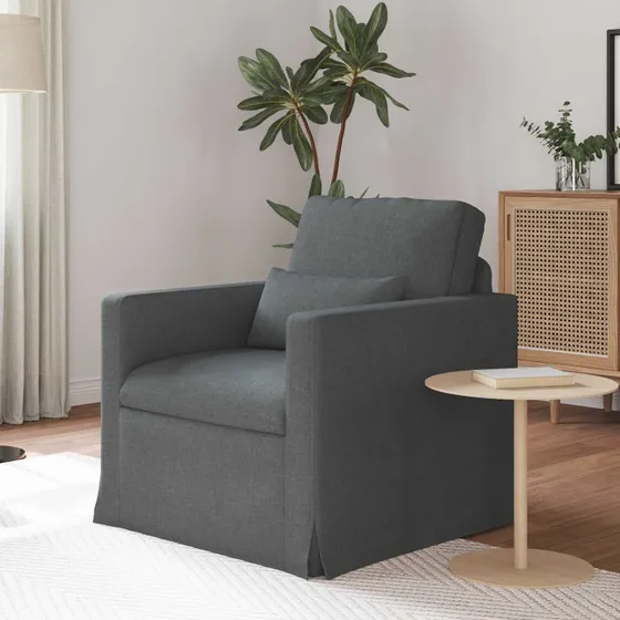 Mørkegrå modulsofa 78x78x80 cm - stof & metal
