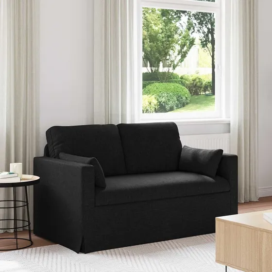 Moderne sort sofa 139x78x80 cm – stof & metalramme