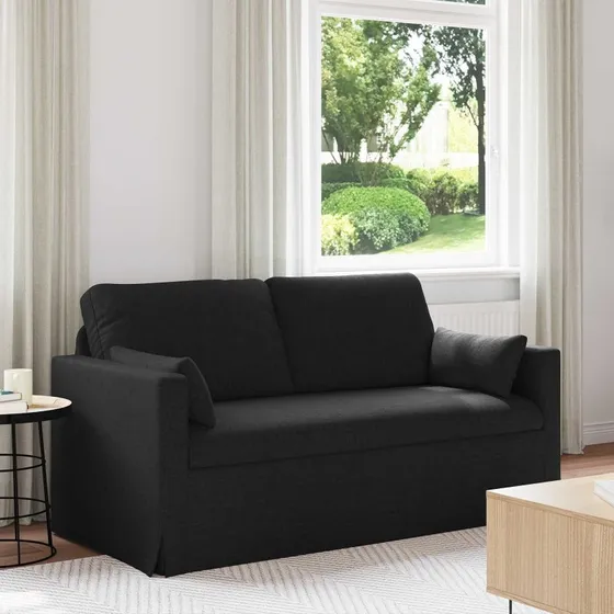 Moderne sort sofa 160 x 78 x 80 cm - stof & metal