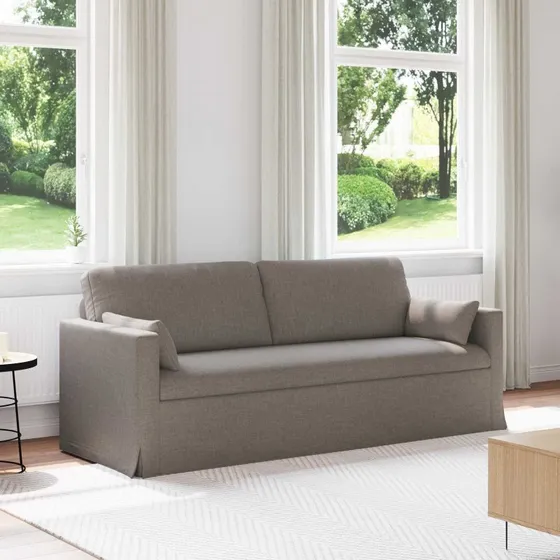 Gråbrun sofa 198x78x80 cm – moderne stof & metalramme