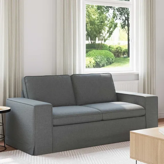 Mørkegrå sofa 182x80x82 cm – moderne stof og metal