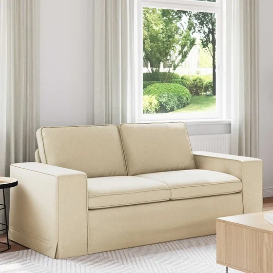 Sofa Creme 182x80x82 cm – polstret med metalstel