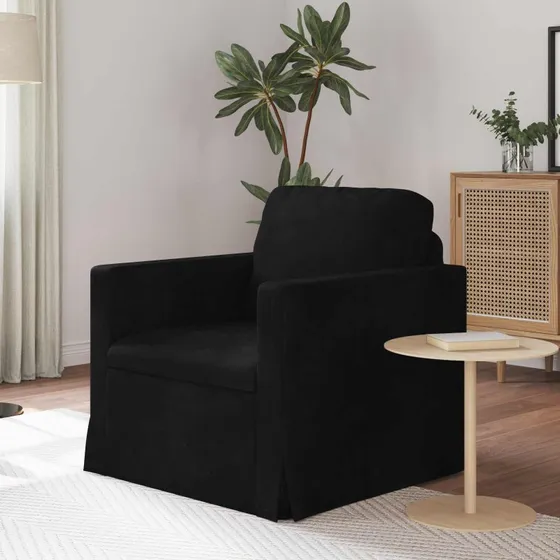 Sort fløjlssofa 78 x 78 x 80 cm – modulær metalramme