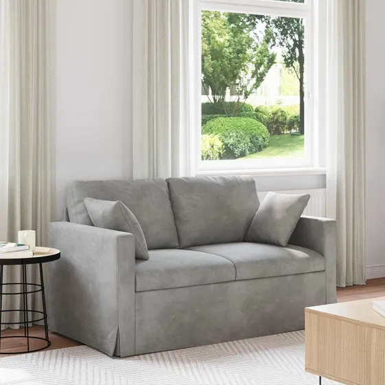 Lysegrå fløjlssofa 138 x 78 x 80 cm – moderne modulsofa