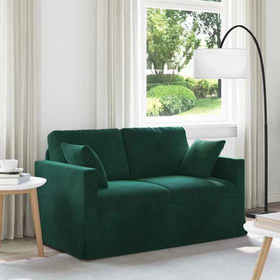 Mørkegrøn fløjlssofa 138 x 78 x 80 cm – Moderne & modul