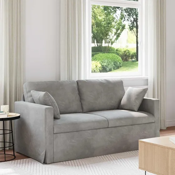 Lysegrå fløjlssofa 158 x 78 x 80 cm – moderne modulsofa