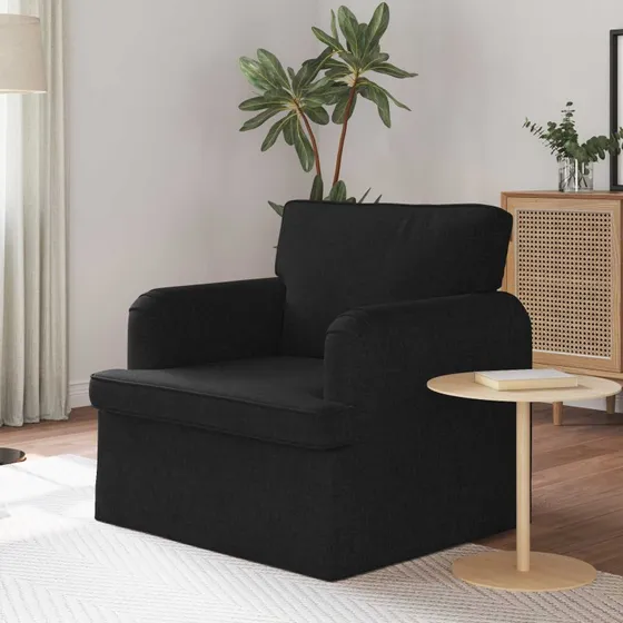 Moderne sort sofa 84x80x85 cm – metalramme & stof