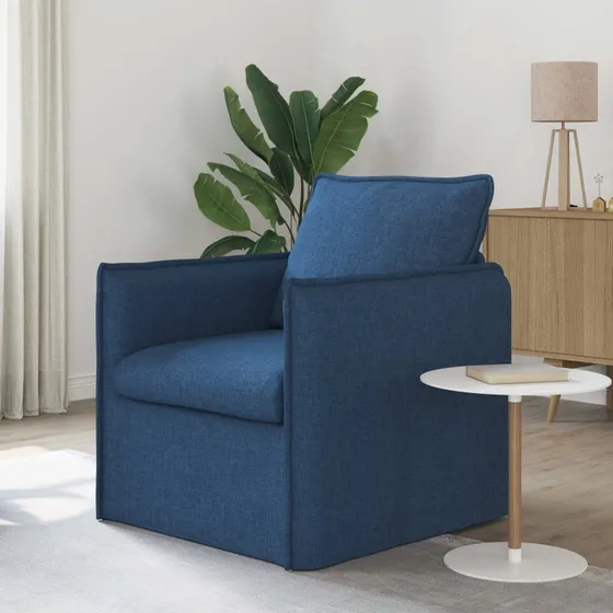 Blå 3-personers sofa 195x82x85 cm - stof & metalramme