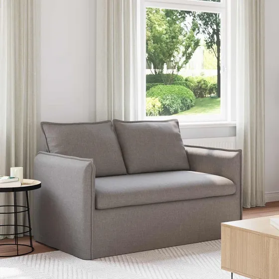 Gråbrun sofa 195x82x85 cm med sort metalramme