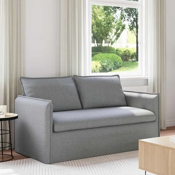 Lysegrå moderne sofa med sort metalramme - flere størrelser